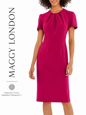 maggy london rosie ruched waist maxi dress Maggy London Maxi Dress Sleeveless V Neck Draped Formal Red Size 4